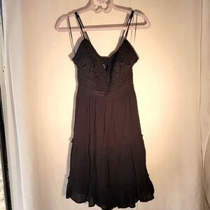 Love Tree Black Midi Blackless Lined Dress, Size: L